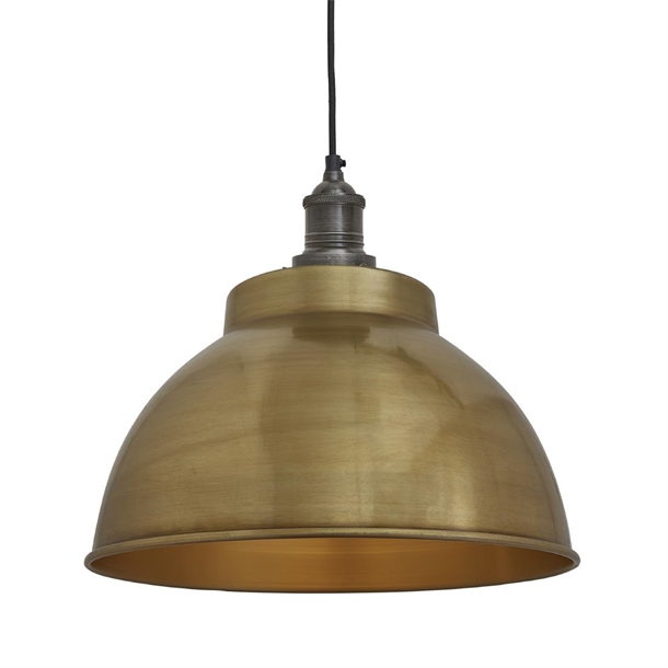 Brooklyn Dome Pendant - 13" - Brass - Pewter Holder (Direct)