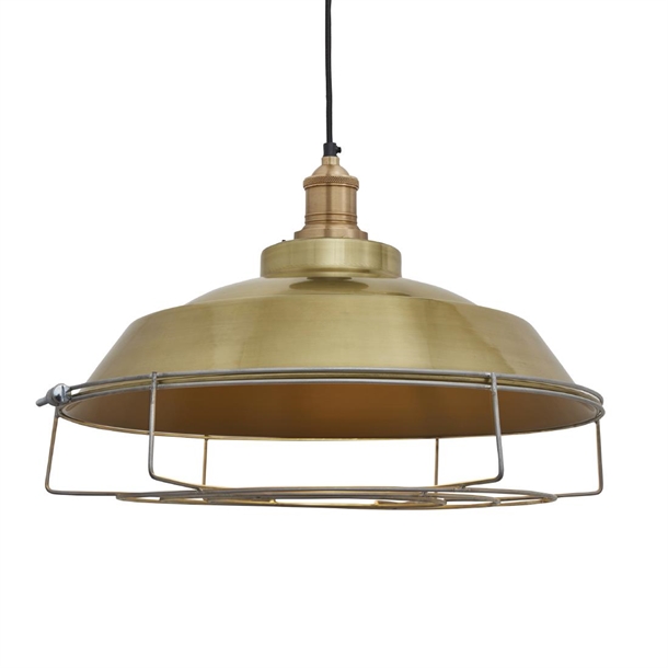 Brooklyn Step Pendant - 16" - Brass - Brass Holder - Cage (Direct)