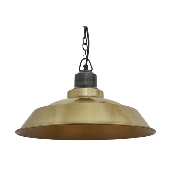 Brooklyn Step Pendant - 16" - Brass - Pewter Chain Holder (Direct)
