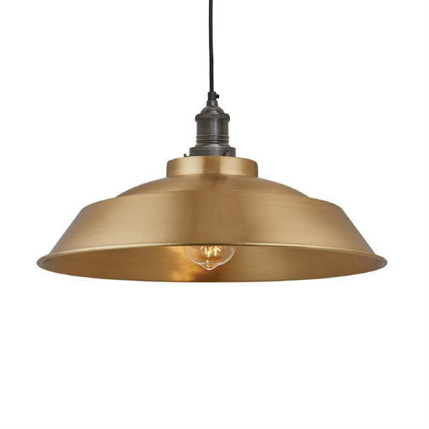 Brooklyn Step Pendant - 16" - Brass - Pewter Holder (Direct)