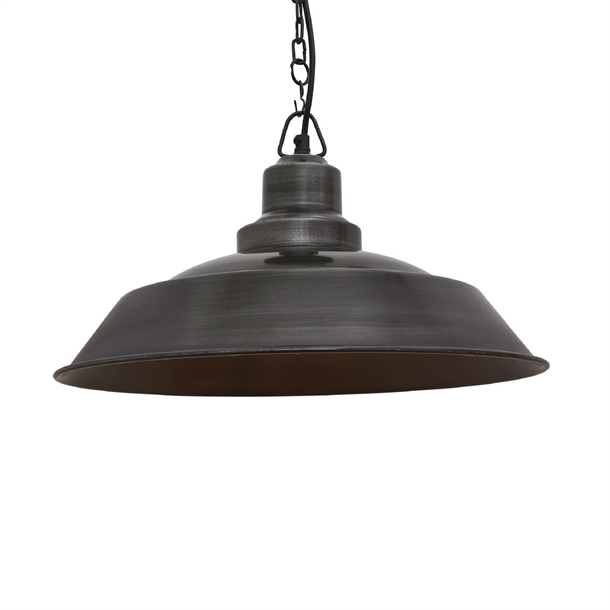 Brooklyn Step Pendant - 16" - Pewter - Pewter Chain Holder (Direct)