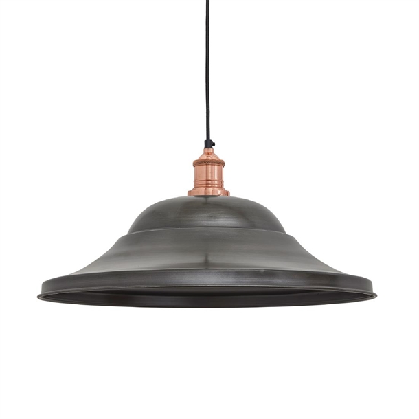 Brooklyn Giant Hat Pendant - 21" - Pewter - Copper Holder (Direct)