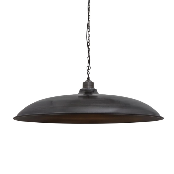Brooklyn Giant Bowl Pendant - 24" - Pewter - Pewter Chain Holder (Direct)