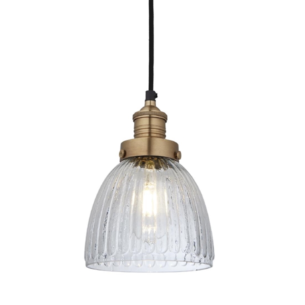 Brooklyn Glass Cone Pendant - 7" - Brass Holder (Direct)