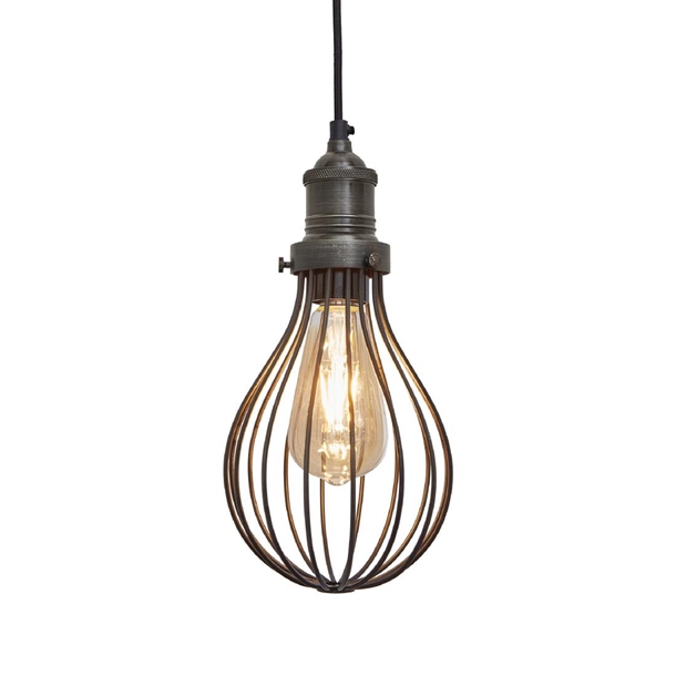 Brooklyn Balloon Cage Pendant - 6" - Pewter - Pewter Holder (Direct)