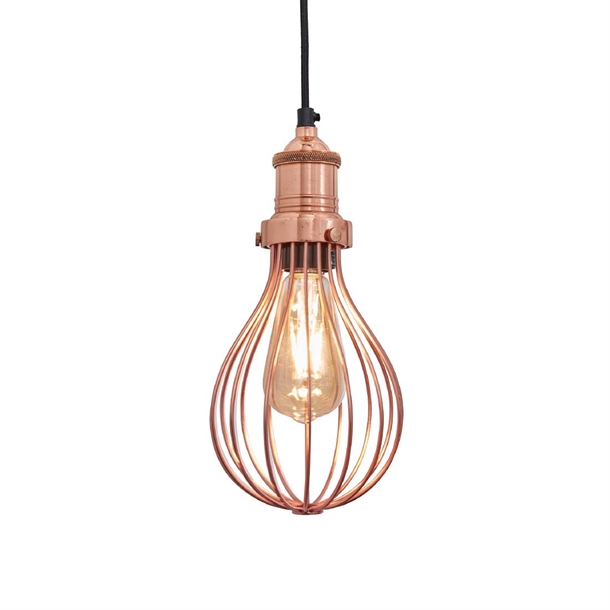 Brooklyn Balloon Cage Pendant - 6" - Copper - Copper Holder (Direct)