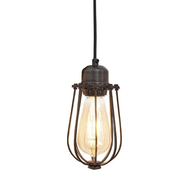 Orlando Wire Cage Pendant - 4" - Pewter (Direct)