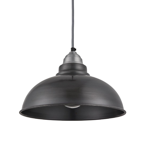 Old Factory Pendant - 12" - Pewter - Light Pewter Holder (Direct)