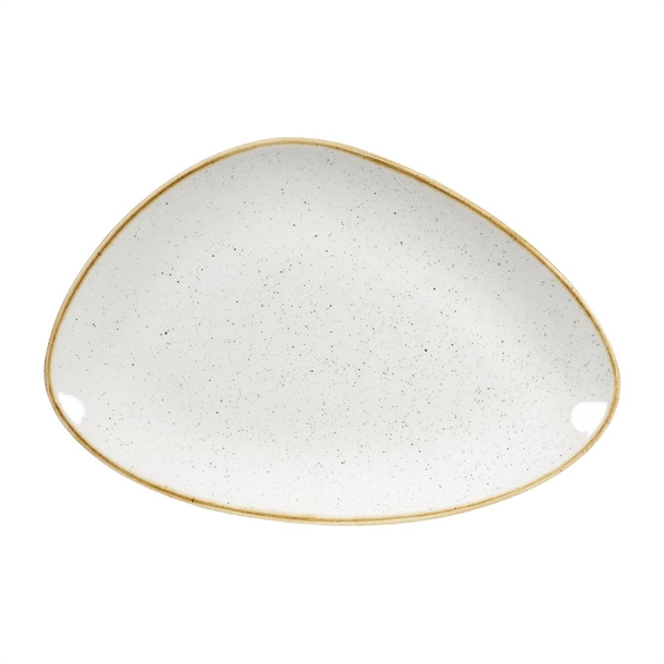 Churchill Stonecast Barley White Triangle Chefs Plate - 12x8 (Box 6) (B2B)