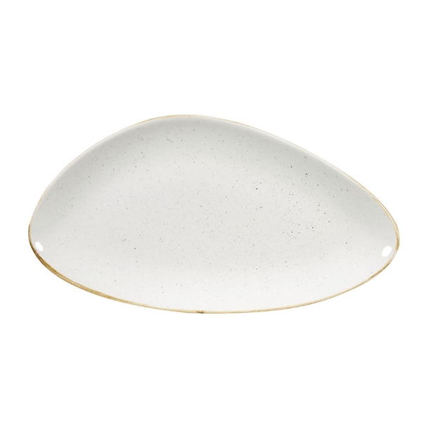 Churchill Stonecast Barley White Triangle Chefs Plate13 3/4x7 3/8"(Box 6)(B2B)