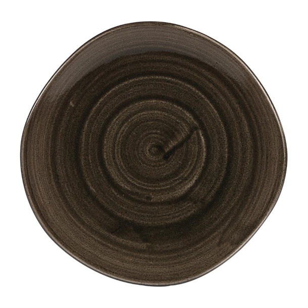 Churchill Stonecast Patina Iron Black Round Trace Bowl 9 7/8" (Box 12) (B2B)