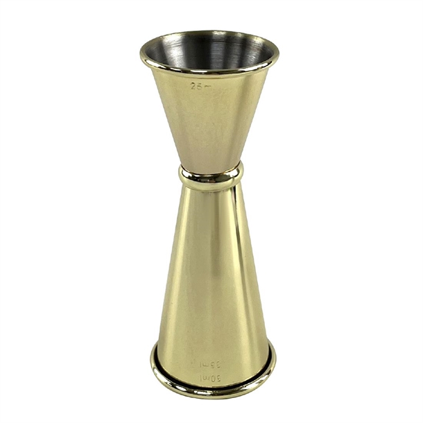 Beaumont Gold Plated Banded Jigger Measure - 25/35/50NGS