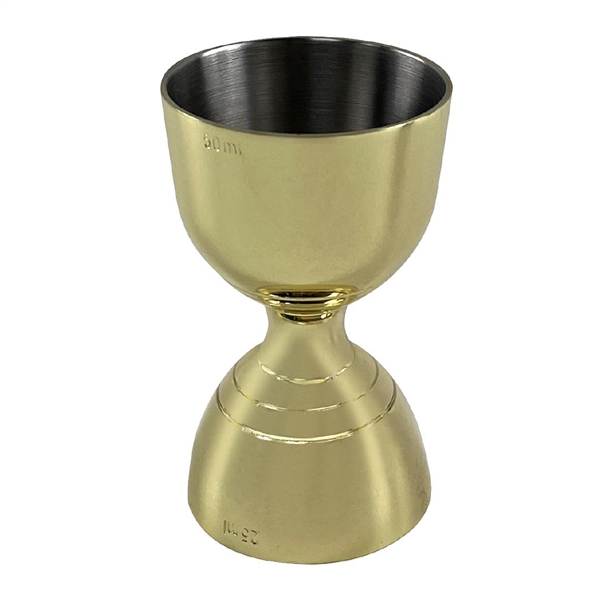 Beaumont Gold Plated Bell Jigger - 25ml/50ml