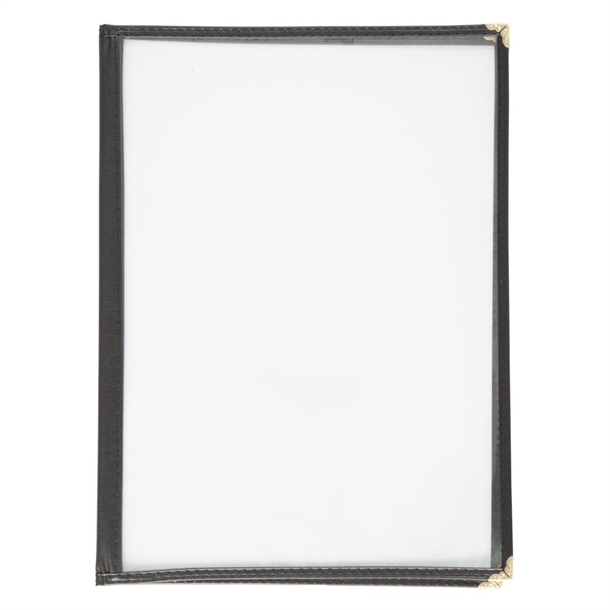 Olympia A4 Four Card American Style Menu Holder Black