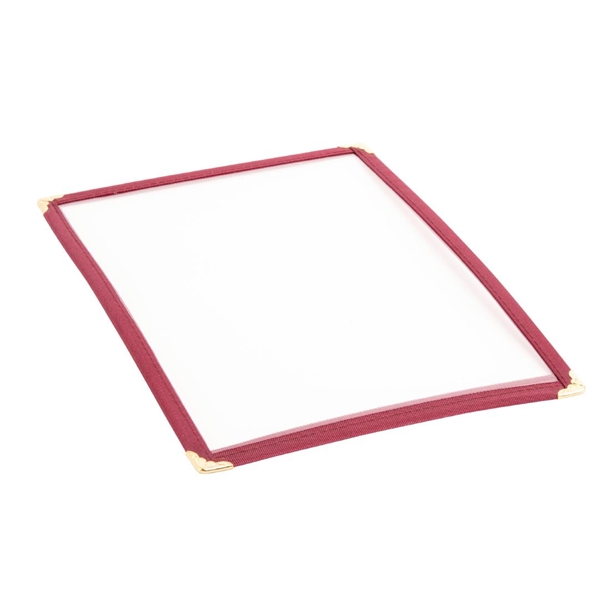 Olympia American Style Menu Holder Two Card Burgundy A4