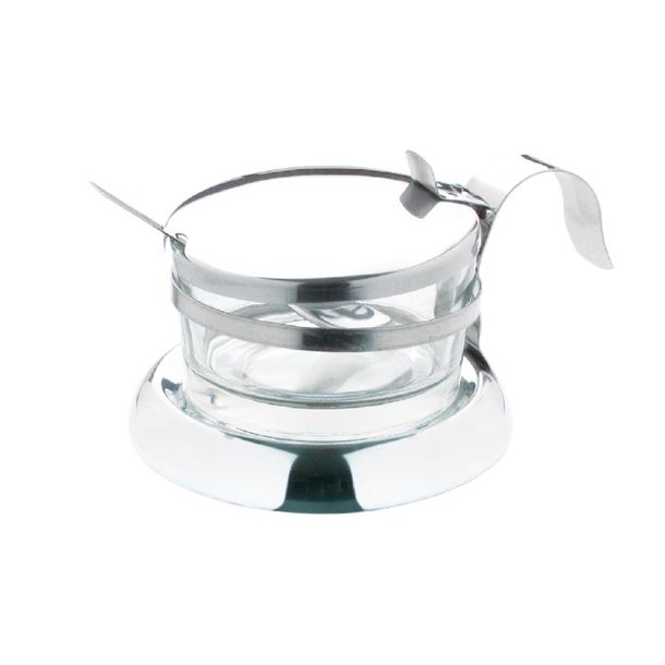 Olympia Parmesan Server & Spoon - St/St Frame with Glass Bowl