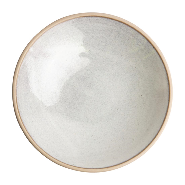 Olympia Canvas Shallow Bowl Unglazed Edge Murano White - 200mm (Box 6)