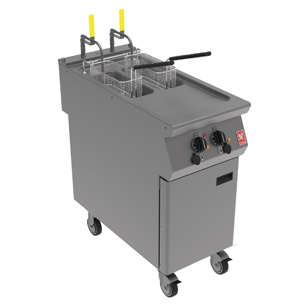 Falcon Electric Twin Pan Fryer on Castors E9342F2 (B2B)