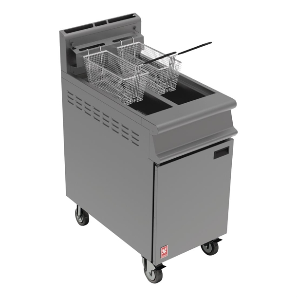 Falcon Twin Pan Fryer Propane on Castors G3845 (B2B)