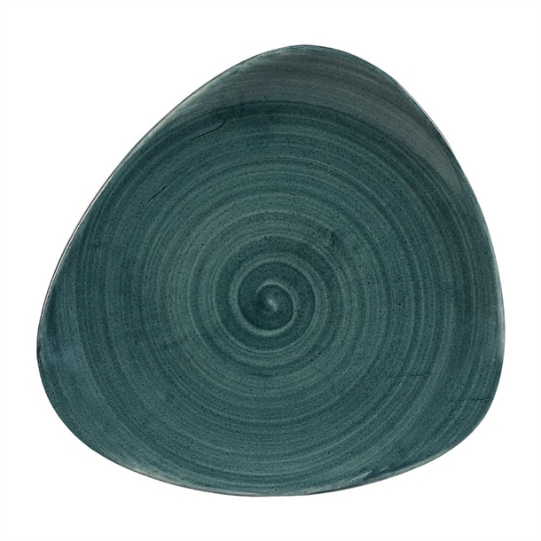 Churchill Stonecast Patina Rustic Teal Triangle Plate - 229mm 9"(Box 12)(Direct)