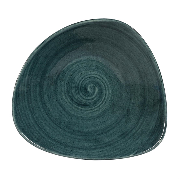 Churchill Stonecast Patina Dreieckige Schalen, Rustikales Blaugrün, 235 mm (12 Stück)