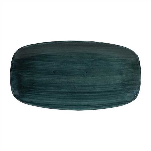 Stonecast Patina Rustic Teal ChefOblg Plate355x189mm13 7/8x7 3/8"(Box 6)(Direct)