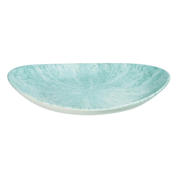 Stone Aquamarine Oval Coupe Plate - 27x22.9cm 10 5/8x9" (Box 12) (B2B)