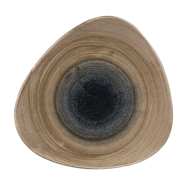 Churchill Stonecast Aqueous Bayou Taupe Triangle Plate 311mm 12 1/4"(Box 6)(B2B)