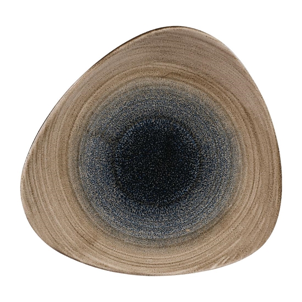 Churchill Stonecast Aqueous Bayou Taupe Triangle Plate - 229mm 9" (Box 12) (B2B)