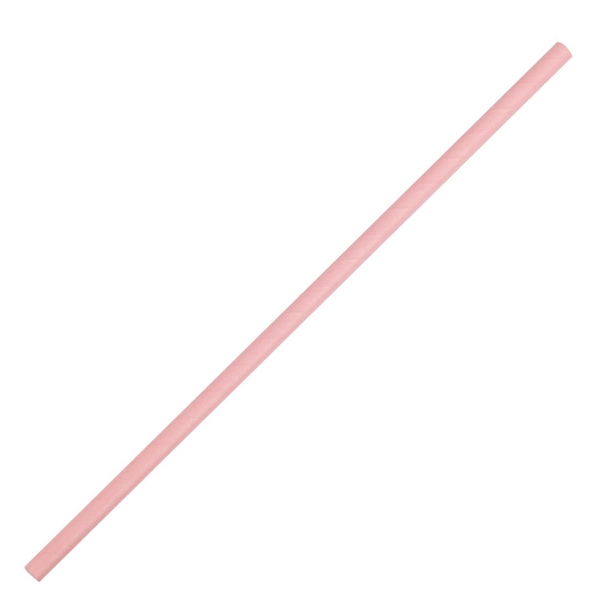 Fiesta Compostable Pink Paper Straw - 210mm 6mm (Pack 250)