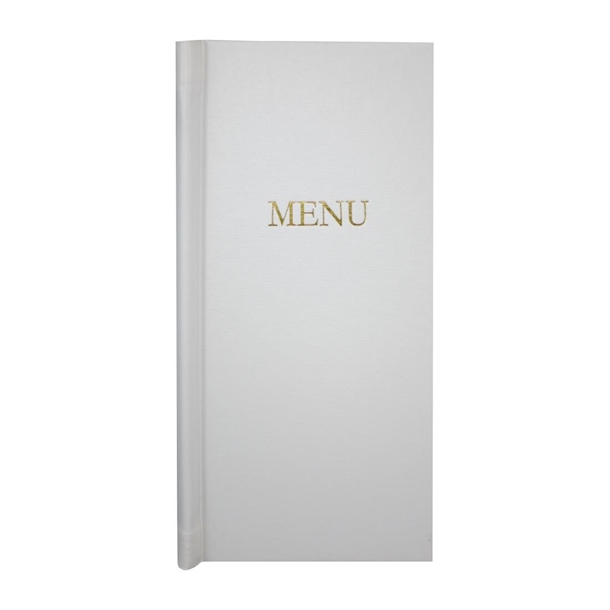 White Menu Holder 2/3width A4 with Slip Grip