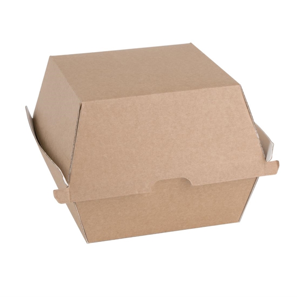 Fiesta Compostable Board Burger Box - L (112x112x108mm) (Pack 150)
