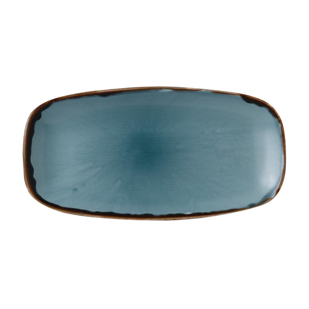 Dudson Harvest Chefs' Oblong Plate Blue - 355x189mm 13 7/8x7 3/8" (Box 6)