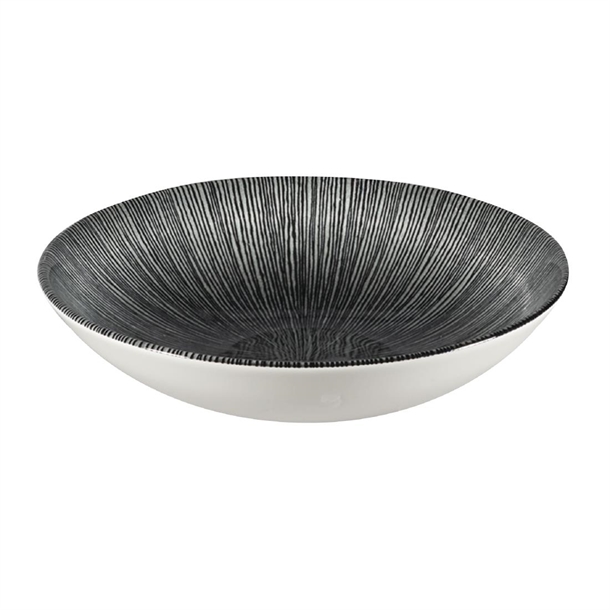 Churchill Studio Prints Agano Black Coupe Bowl 18.2cm 15oz (Box 12) (B2B)