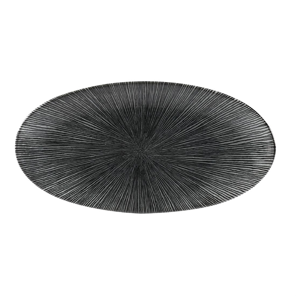 Churchill Studio Prints Agano Black Chefs Oval Plate 29.9x15cm (Box 12) (B2B)