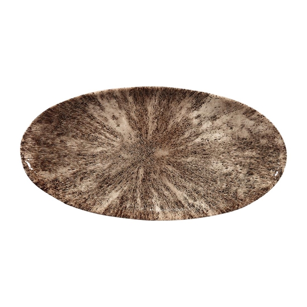 Churchill Studio Prints Stone Zircon Brown Oval Plate 347x173mm (Box 6) (Direct)