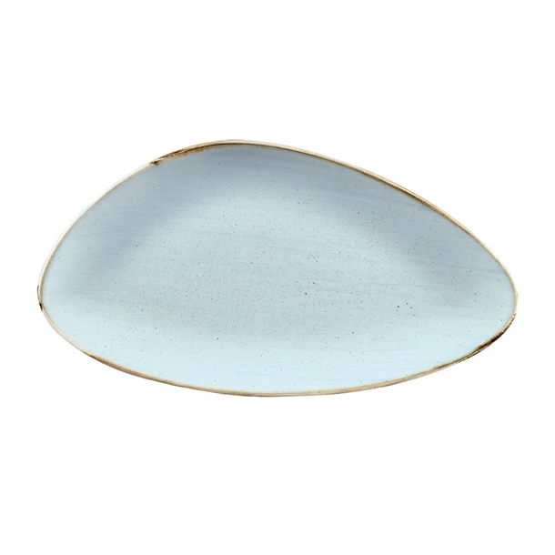 Churchill Stonecast Duck Egg Triangle Plate - 355x188mm (Box 6) (B2B)