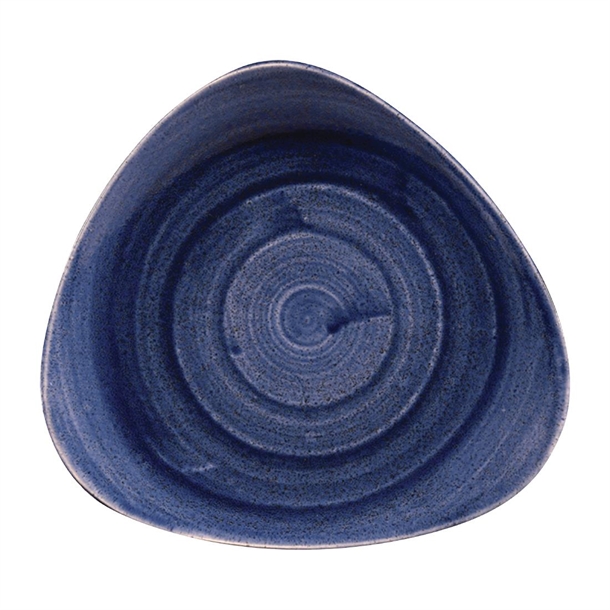Churchill Stonecast Patina Cobalt Blue Triangle Plate 22.9cm (Box 12) (Direct)