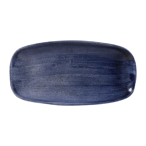 Churchill Stonecast Patina Cobalt Blue Oblong Plate 29.8x15.3cm (Box 12)(Direct)