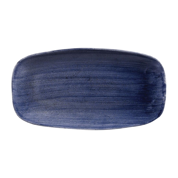 Churchill Stonecast Patina Cobalt Blue Oblong Plate 35.5x18.9cm (Box 6) (B2B)