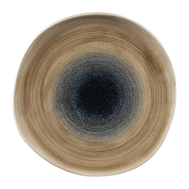 Churchill Stonecast Aqueous Bayou Taupe Organic Round Plate 264mm (Box 12) (B2B)