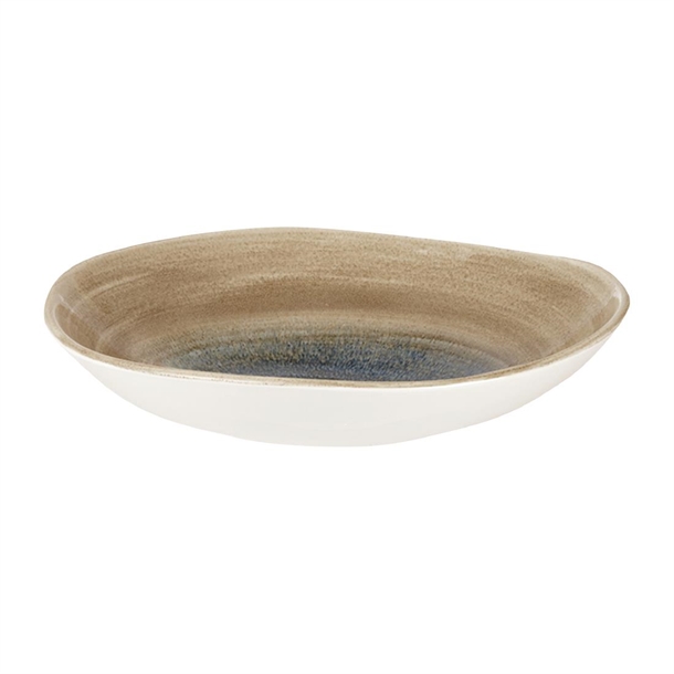 Churchill Stonecast Aqueous Bayou Taupe Organic Round Bowl 25.3mm (Box 12) (B2B)