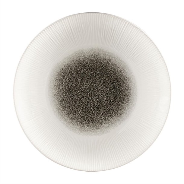 Churchill Bamboo Quartz Black Centre Print Coupe Plate 28.1cm (Box 12) (B2B)