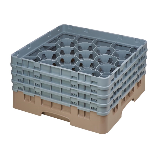 Cambro Camrack 20 Compartment Glass Rack Beige - Max Height 215mm (B2B)