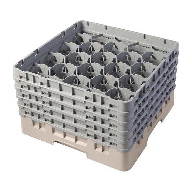 Cambro Camrack 20 Compartment Glass Rack Beige - Max Height 257mm (B2B)