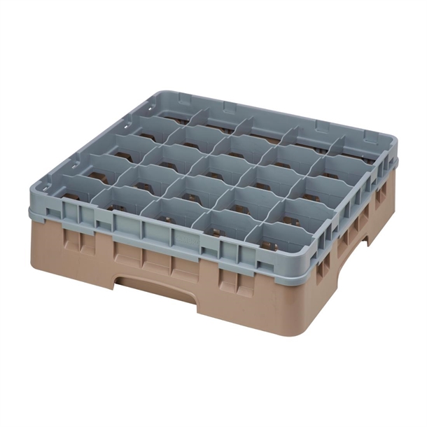 Cambro Camrack 25 Compartment Glass Rack Beige - Max Height 114mm (B2B)