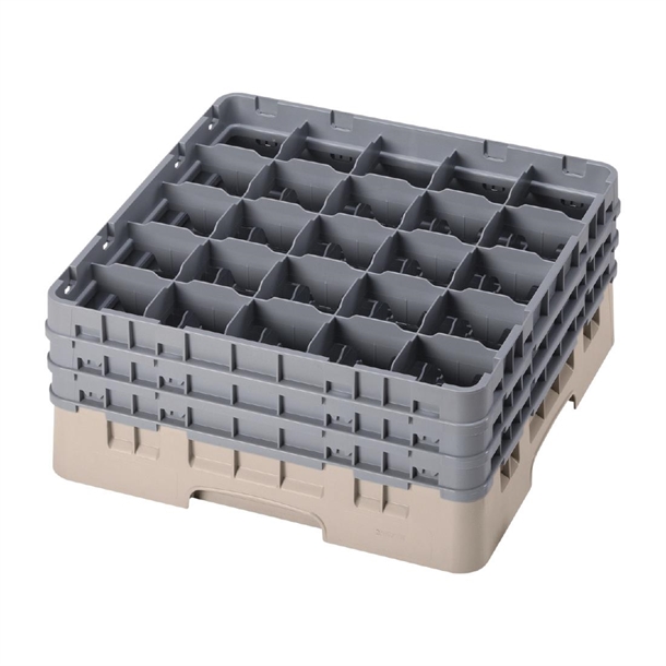 Cambro Camrack 25 Compartment Glass Rack Beige - Max Height 196mm (B2B)