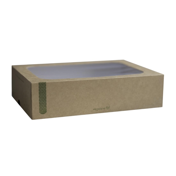 Vegware kompostierbare Sandwichboxen mit Deckel mittel (50 Stück)