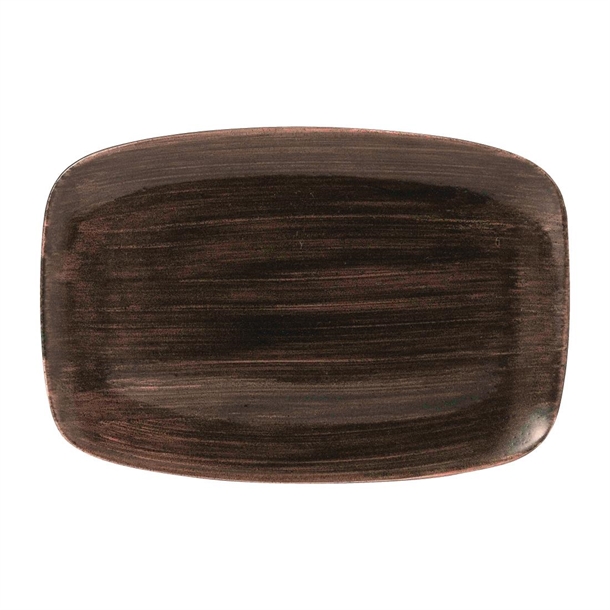 Churchill Stonecast Patina Iron Black Oblong ChefsPlate13.5x9.25"(Box 6)(Direct)