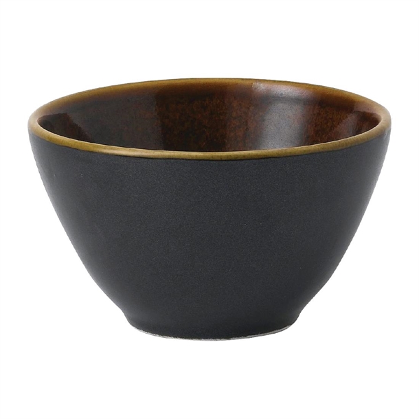 Churchill Super Vitrified Nourish Black Onyx Zweifarbige Kontur-Schüsseln, tiefe Schalen, 227 ml, (12 Stück)